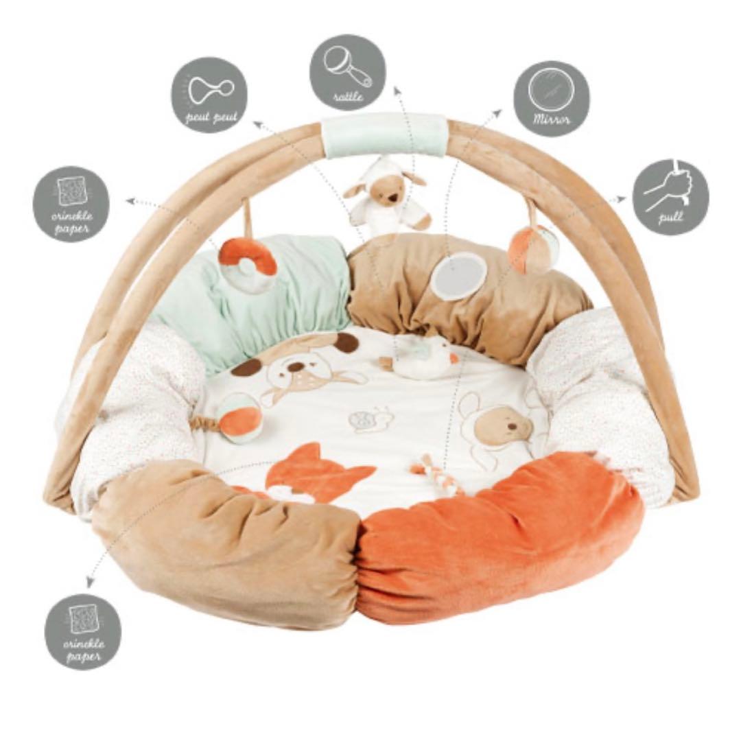 【超美品】Nattou（ナチュー）赤ちゃんのプレイマット＆プレイジム 男女兼用