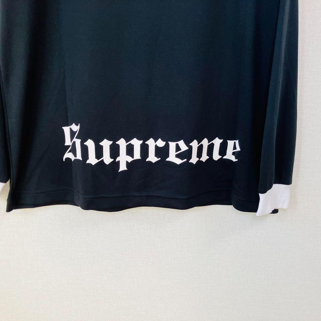 【美品】シュプリーム ラガーシャツ サイズL　16SS　 ブラック ビックロゴ