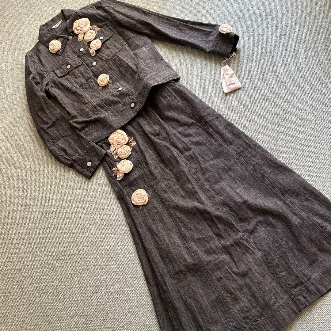 【再値下げ】新品 インゲボルグ INGEBORG 薔薇 デニムGジャン