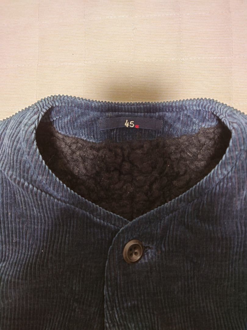 美品✨45RPM コーデュロイ ボア ベスト ネイビー ブラック 馬革使用 3