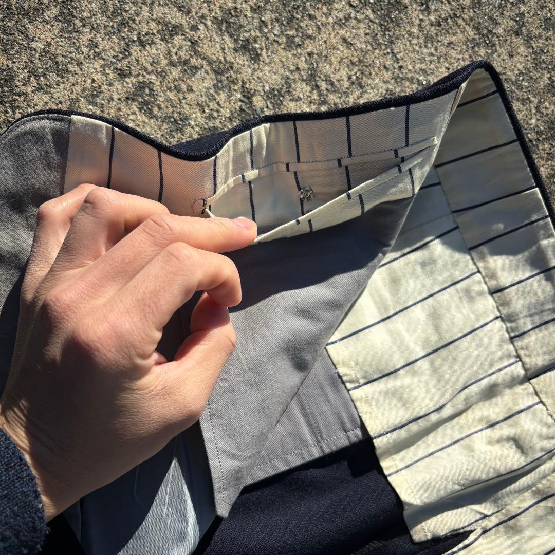 50s 60s usa製　ワイドスラックス　極太　ポリエステル　ヘリンボーン