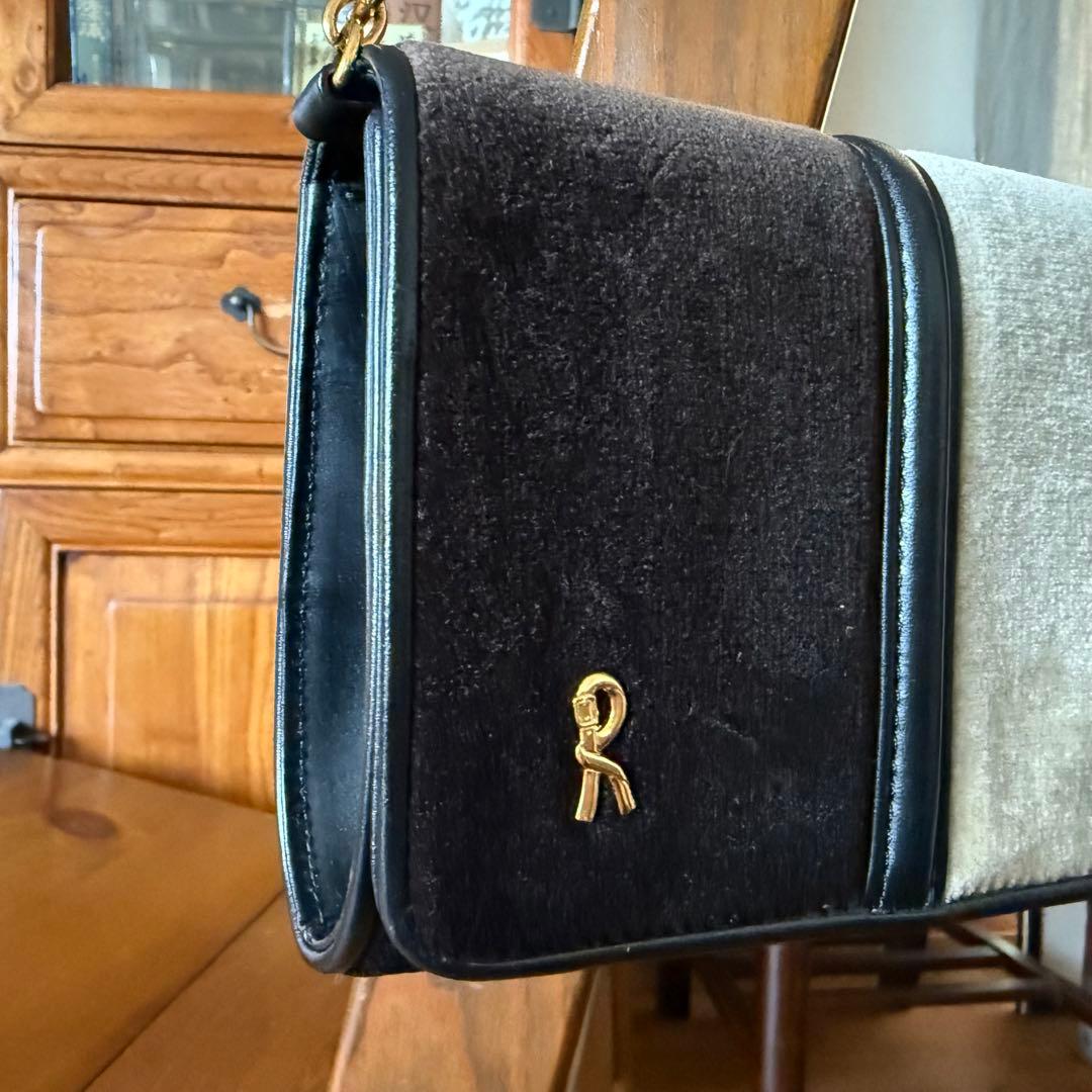 ヴィンテージロベリタディカメリーノハンドバッグ　パーティバッグ　牛革別珍　綺麗目