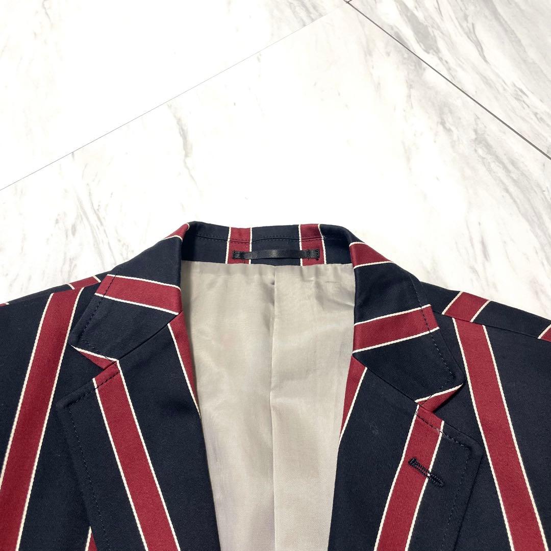 極美品 希少L⭐️フレッドペリー テーラードジャケット 銀ボタン 太ストライプ