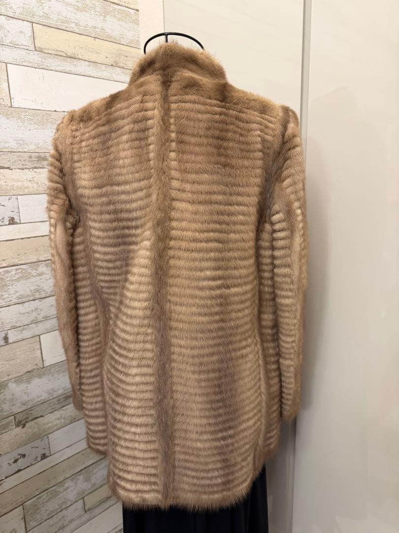 美品　シルバーミンク ハーフコート ファーコート リアルファー 定価980000