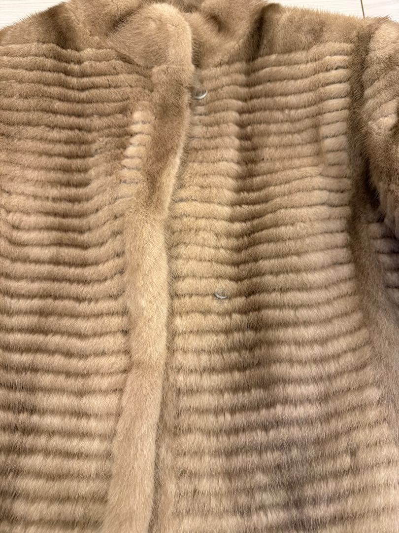 美品　シルバーミンク ハーフコート ファーコート リアルファー 定価980000