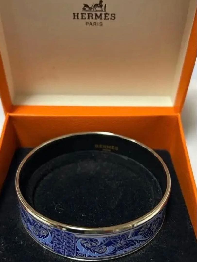 HERMES 青 バングル 専用ボックス付き