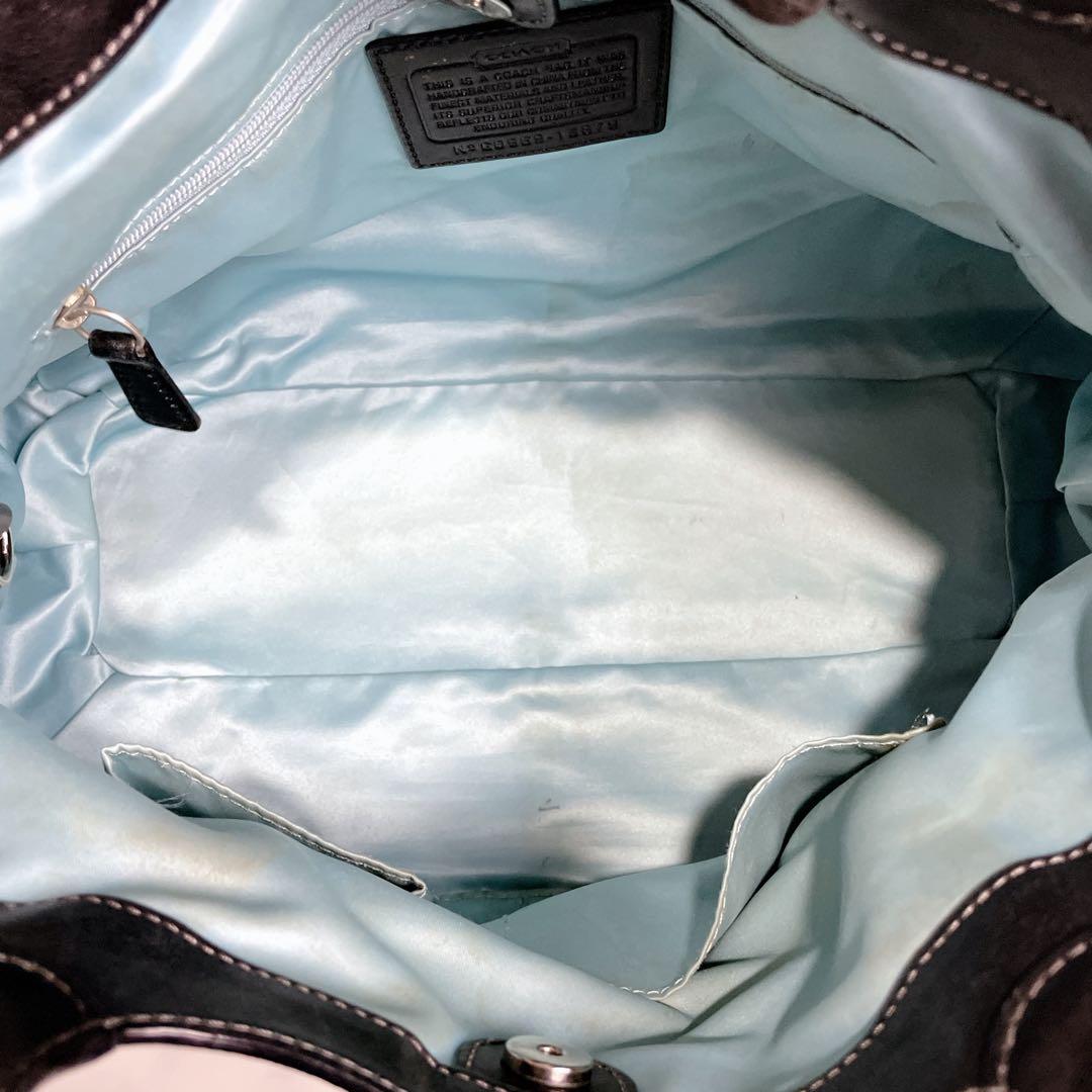 COACH ハンドバッグ シグネチャー キャンバス レザー ショルダー ブラック