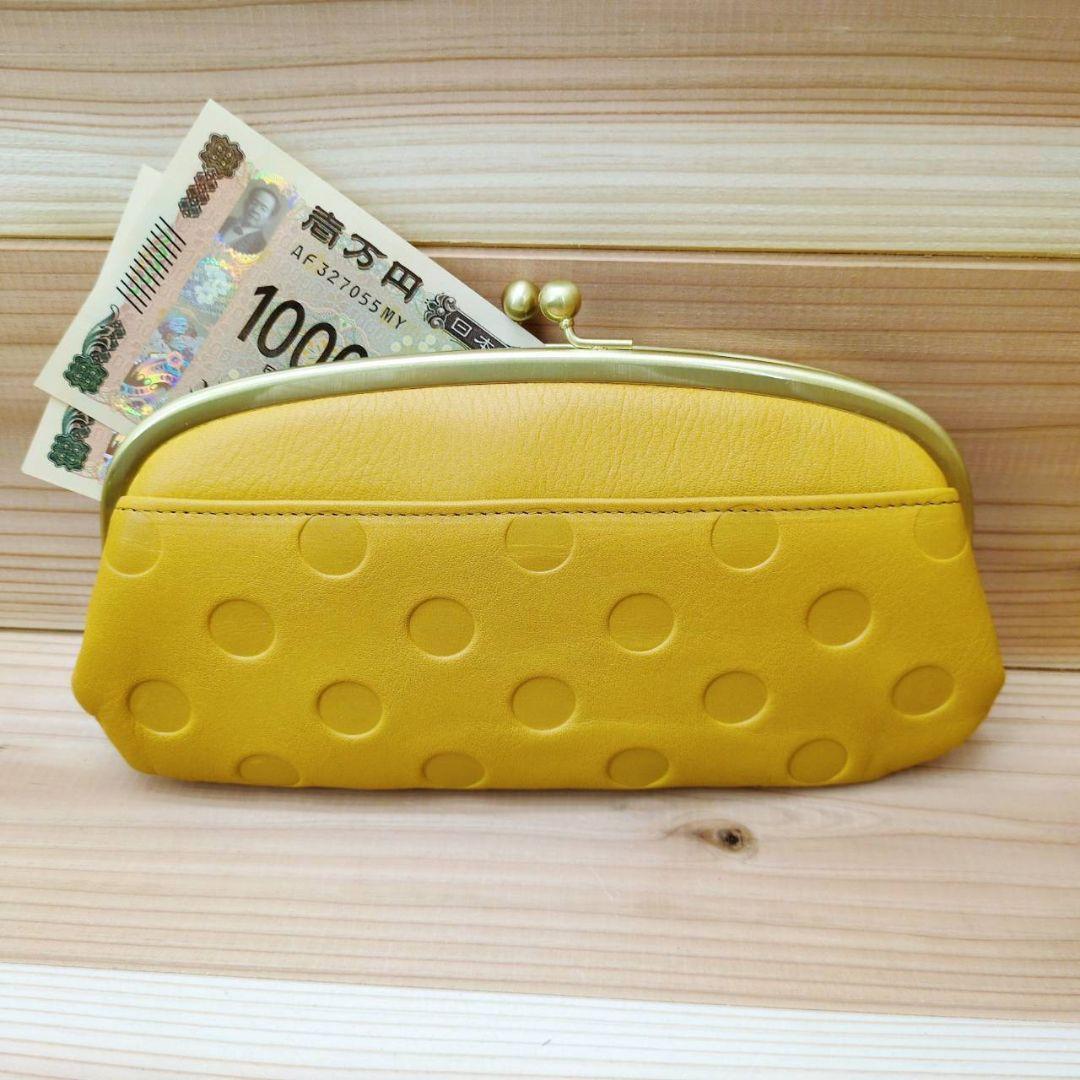 新品　レディース　がま口　ズッケロ　キャメル　ドット柄　牛革　お財布　ブランド