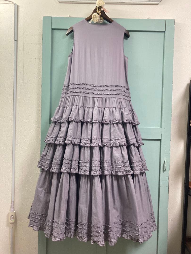 ワンダフルワールド 綿ローン ティアードワンピース パープル