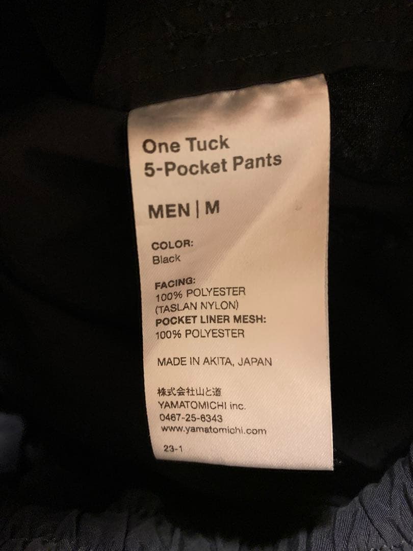 山と道　One tuck 5-pocket pants メンズ　M