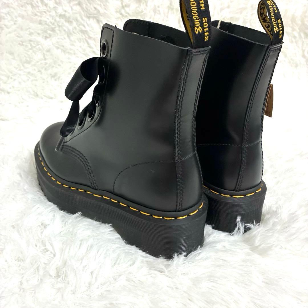 Dr.Martens ドクターマーチン 6ホール リボン ブラック レザー 厚底