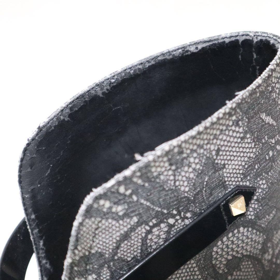 ヴァレンティノ レインブーツ 長靴 レース 刺繍 スタッズ ベルト ロング 38