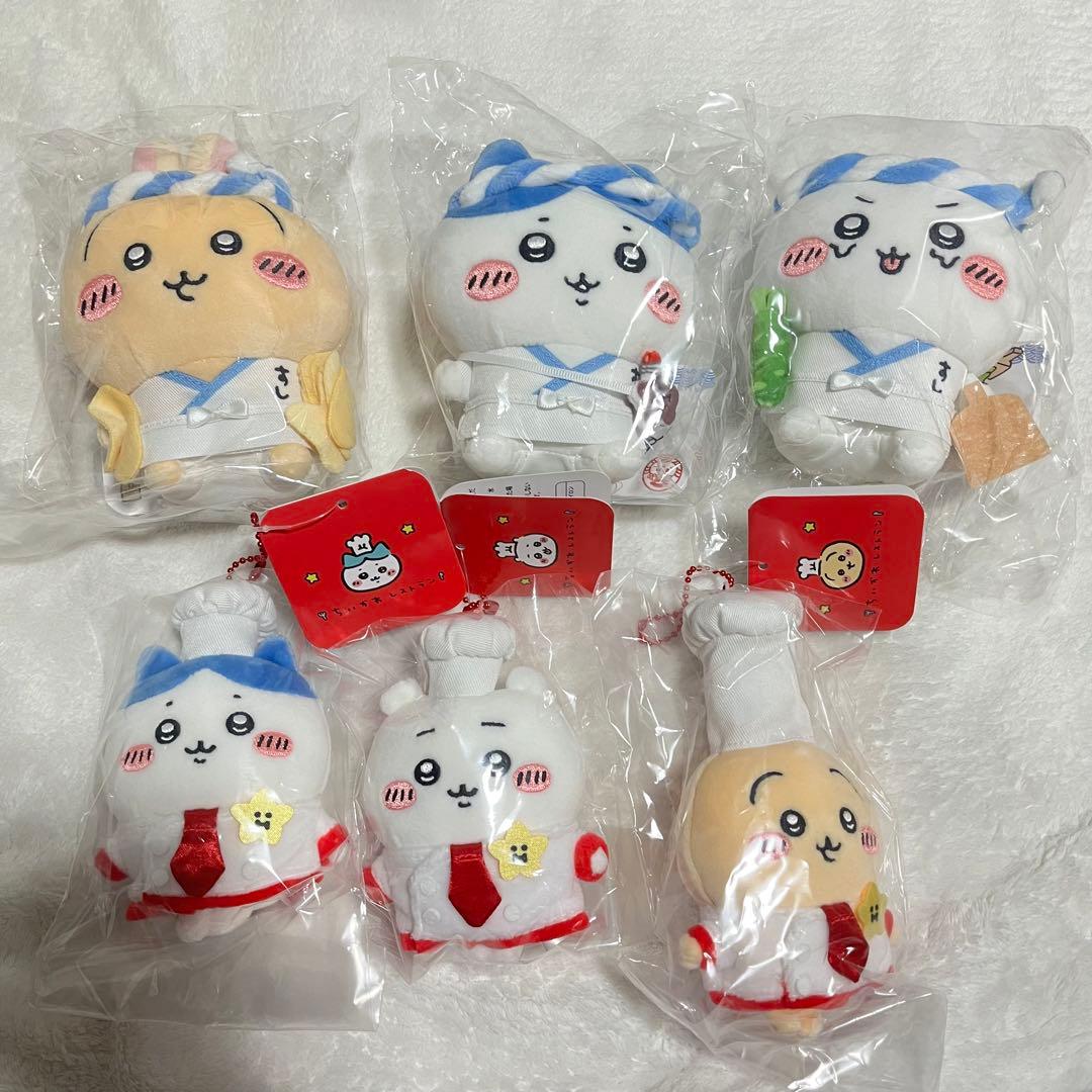 ちいかわ　寿司お座りミニぬいぐるみ　うさぎ　ちいかわ　ハチワレ　6点セット