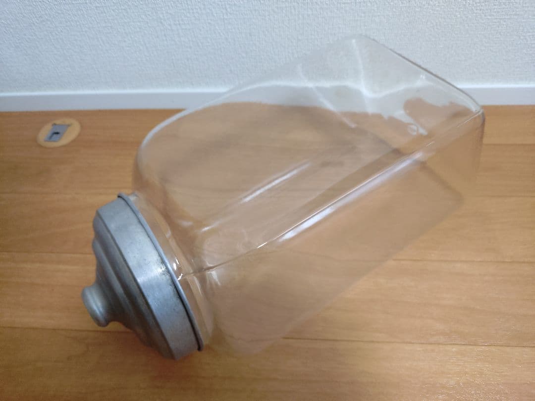 昭和レトロ　ガラス瓶お菓子入れ　小物入れ　アンティーク　ビンテージ　架台付　レア