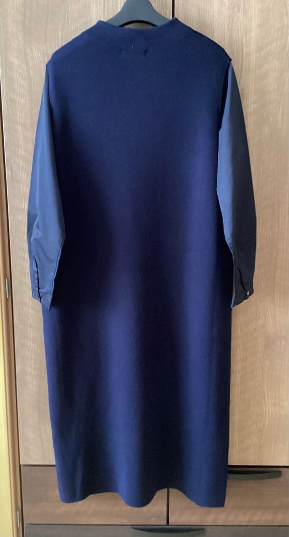 24AW ジェイプレス　CLOTH COMBI KNIT ワンピース　ネイビー系