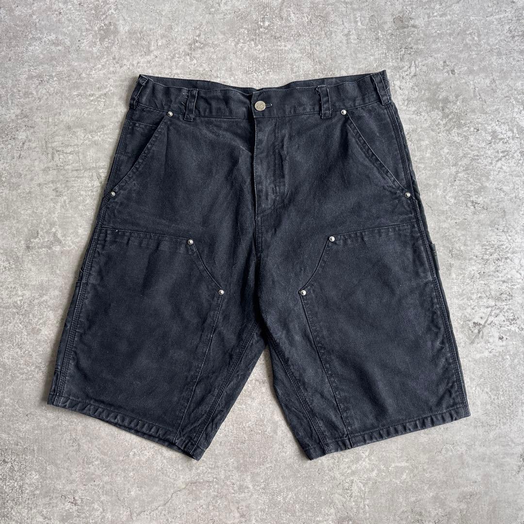 carhartt カーハート【W34】ダブルニー ショートパンツ フェード 黒