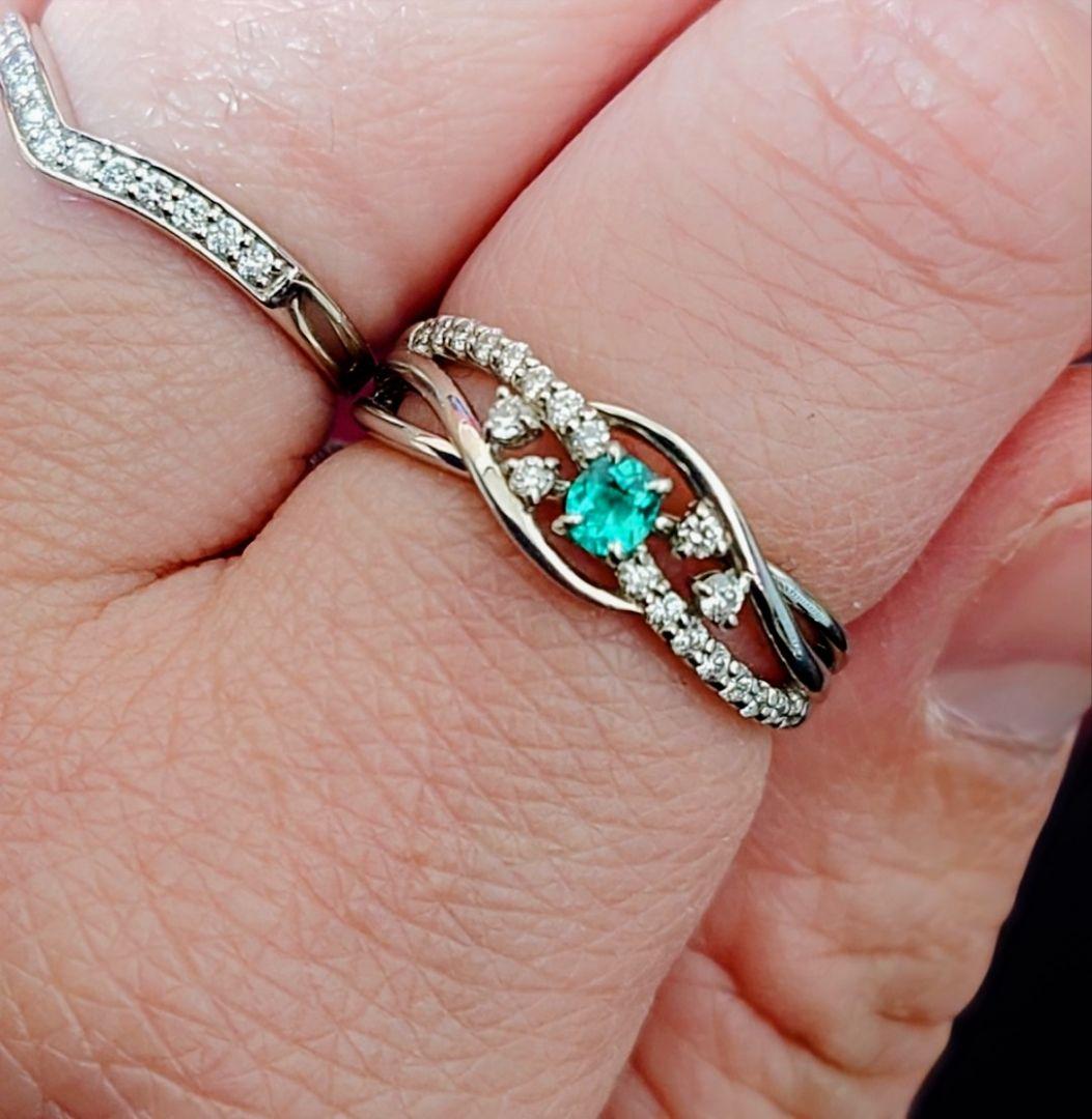 pt900　パライバトルマリン　リング