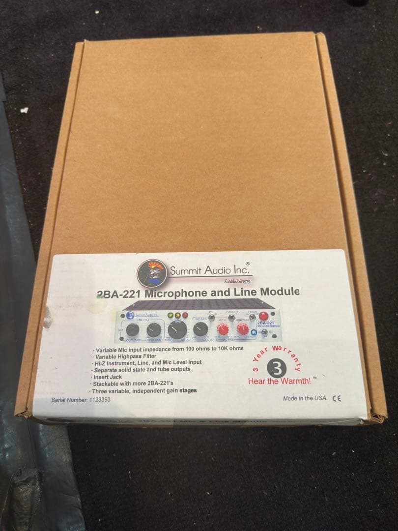Summit Audio 2BA-221 新品 動作チェック済 真空管マイクプリ