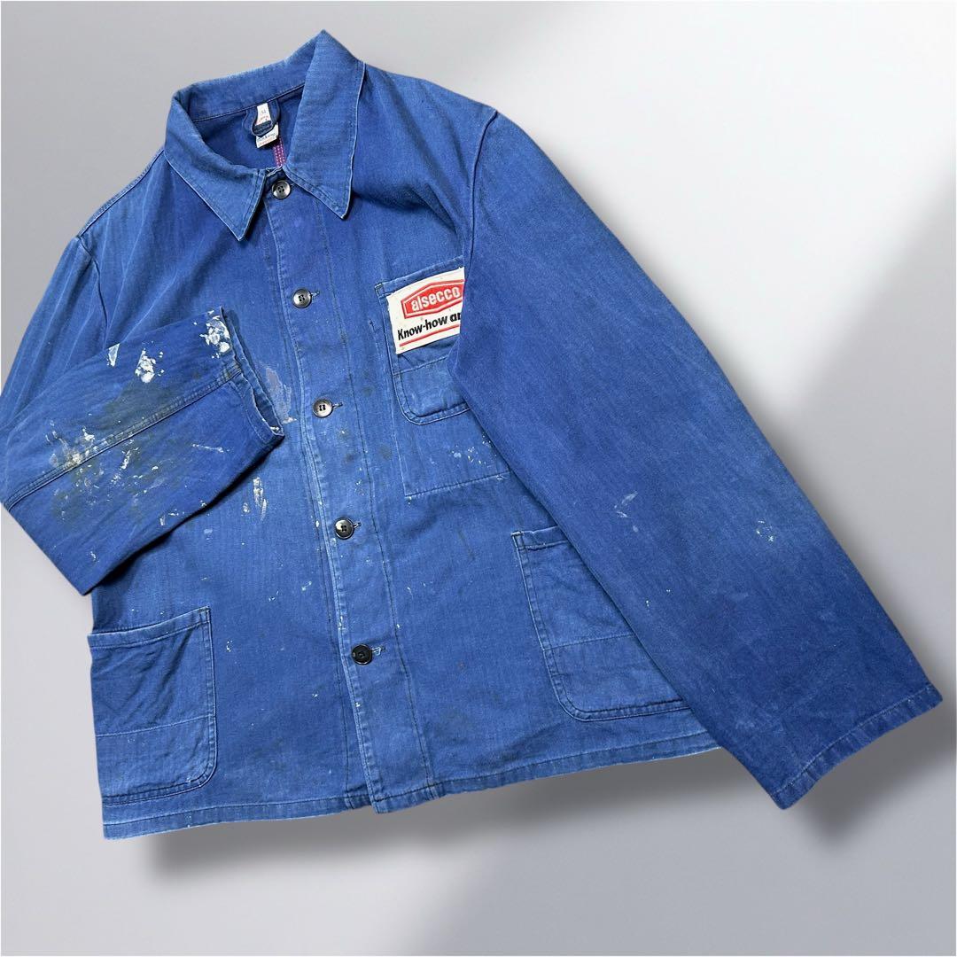 70~80's' alsecco ワークジャケット ペンキフェード ドイツ製