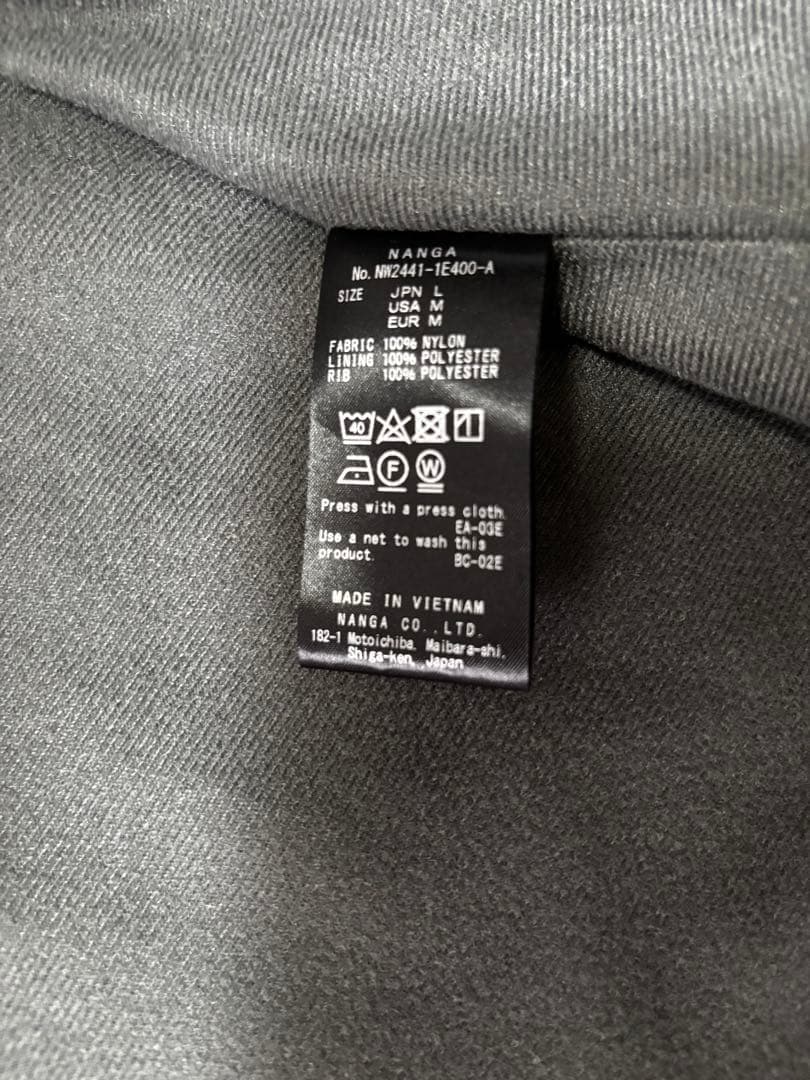 NANGA ナンガRIB COLLAR COACH JACKET Lサイズ