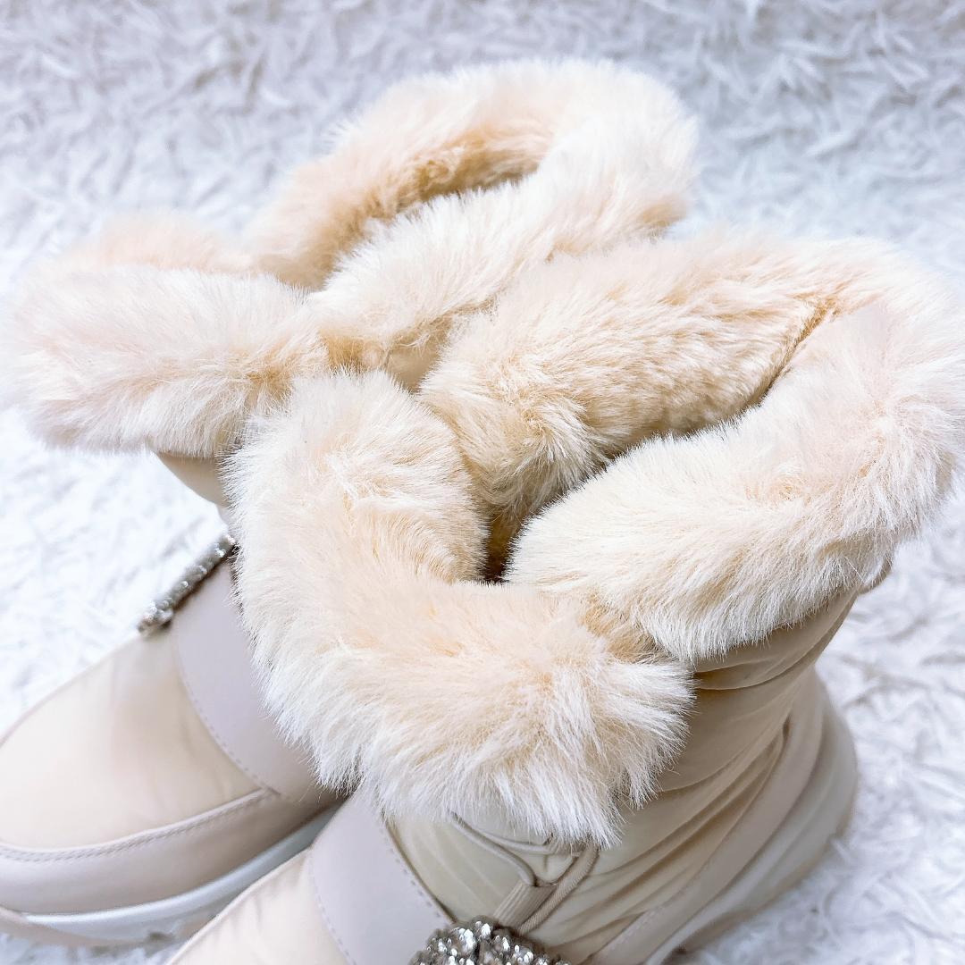 希少色【極美品】+diana クリスタルバックルスノーブーツ 23.5 24AW