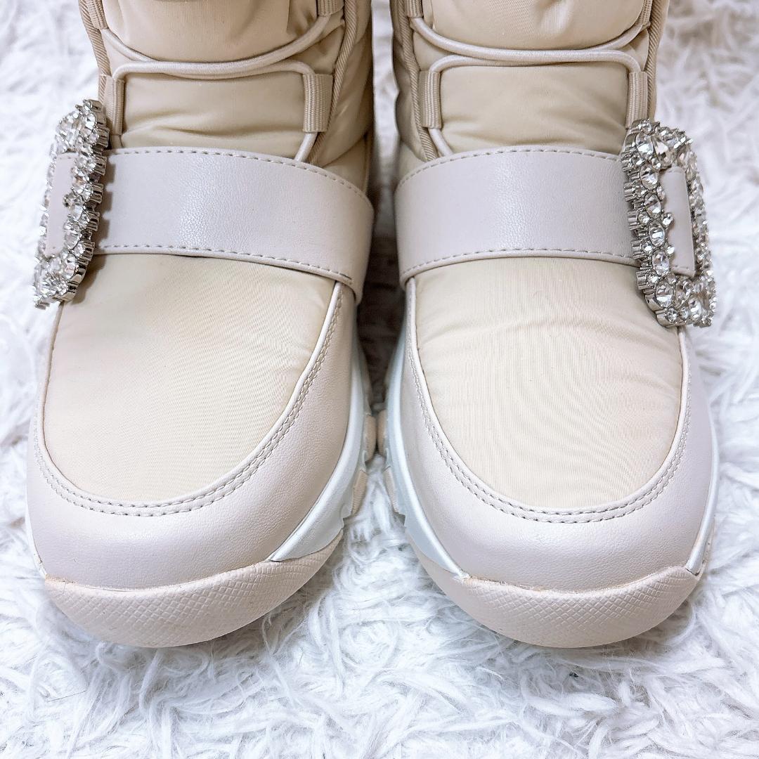 希少色【極美品】+diana クリスタルバックルスノーブーツ 23.5 24AW