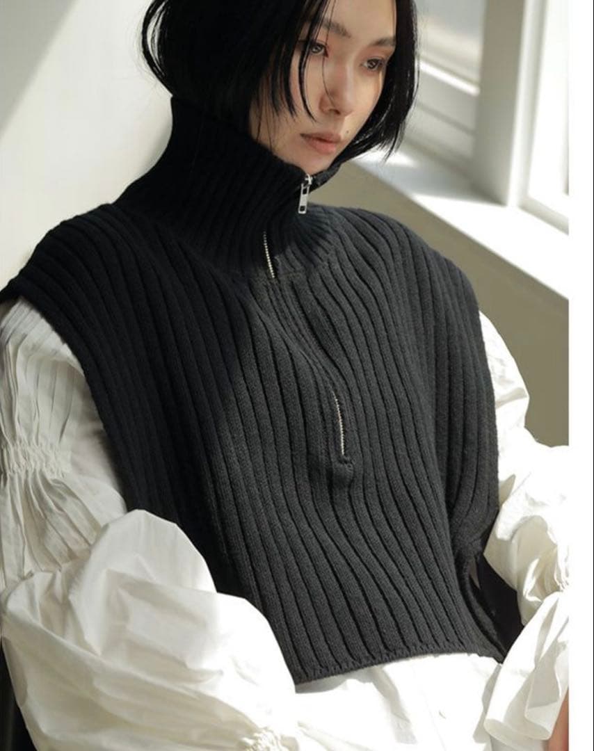 【美品】 ETRE TOKYO ハーフジップタートルニットベスト