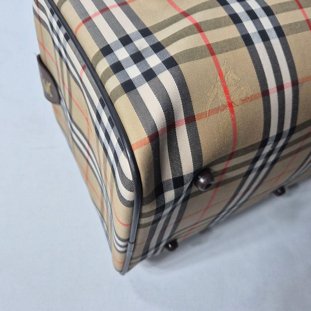 バーバリー ボストンバッグ ノバチェック 鍵付き