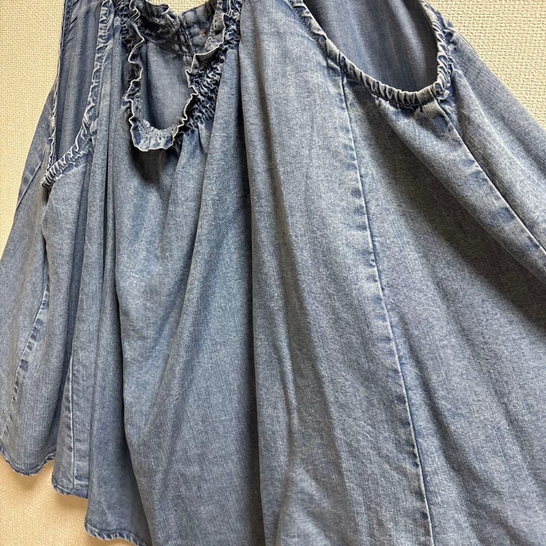 ま*り様 新品タグ付 2025新作 シニカル テンセル デニム トップス キャミ