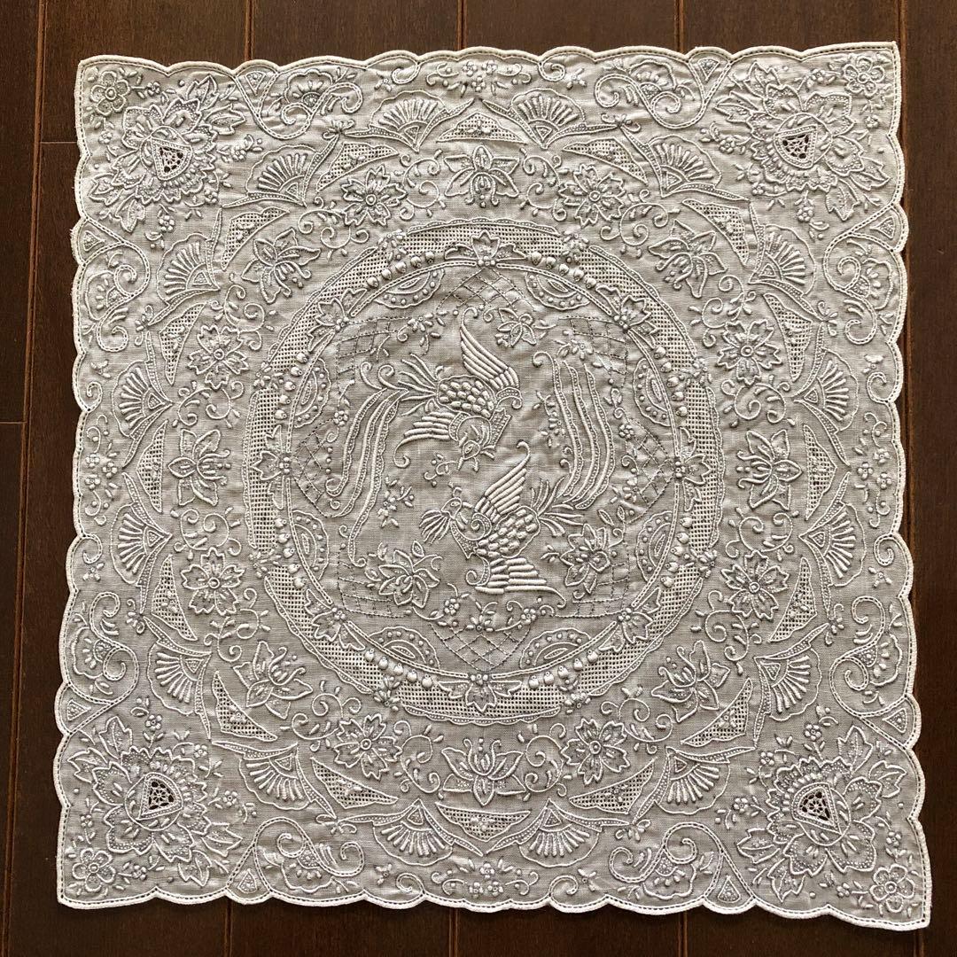 未使用　SWATOW ハンカチ　鳳凰　汕頭　手刺繍　スワトウ　パッケージなし発送