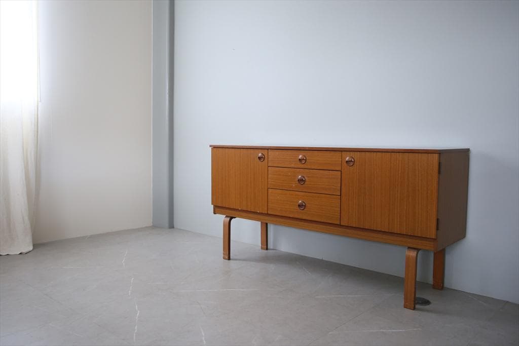 英国アンティークSCHREiBER製サイドボード/木製机テレビ台(91-90)