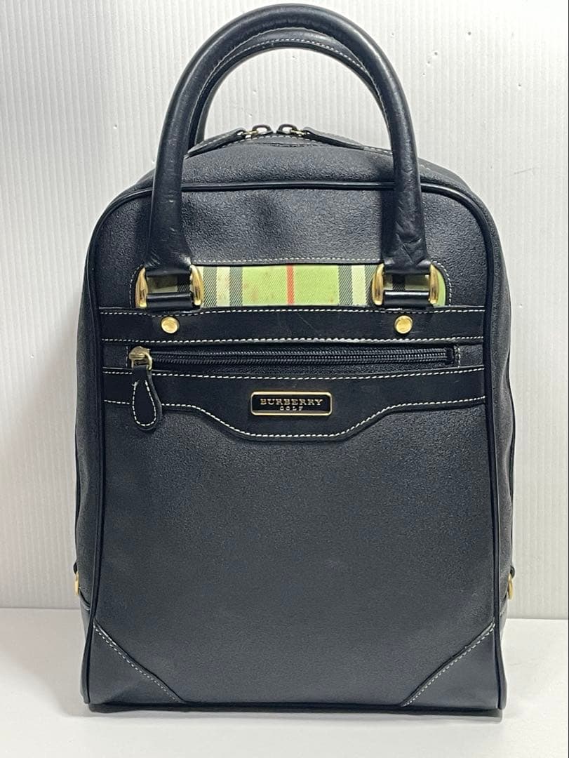 AA51■ほぼ未使用 BURBERRY GOLF バッグ レザー ノバチェック