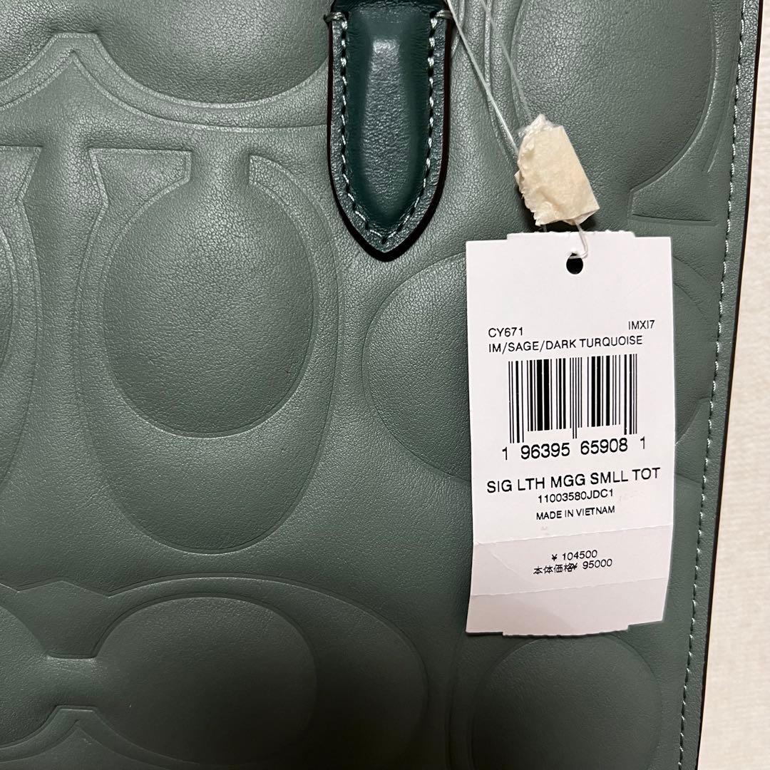 COACH グリーン ハンドバッグと財布セット