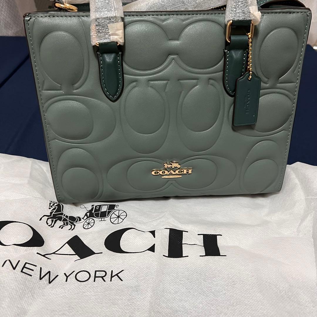 COACH グリーン ハンドバッグと財布セット