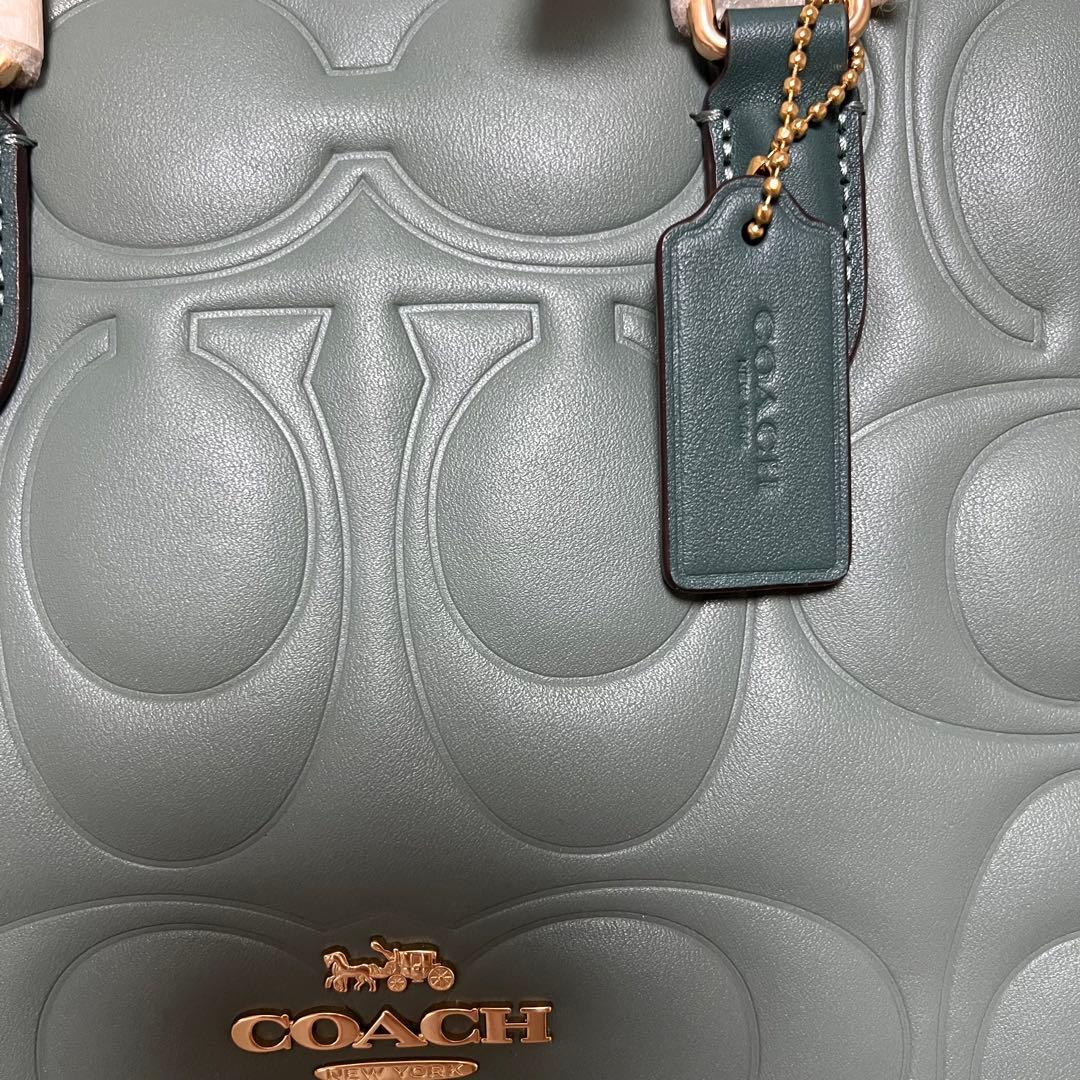 COACH グリーン ハンドバッグと財布セット