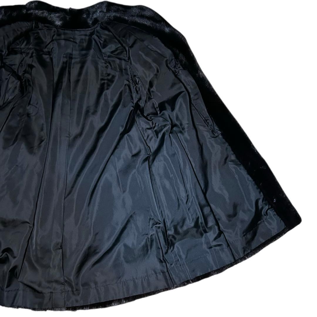 【美品】OSFUR ミンクコート　11号　L　高級　ダークミンク　リアルファー