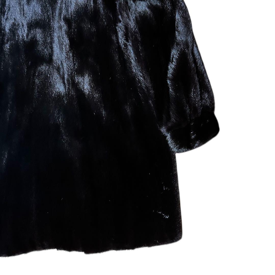 【美品】OSFUR ミンクコート　11号　L　高級　ダークミンク　リアルファー