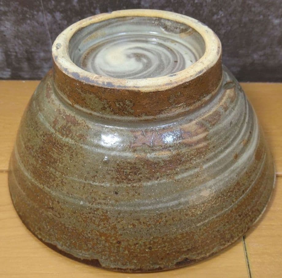 人間国宝 金城次郎 魚紋茶碗 栞 共箱 美品 壺屋焼 壷屋焼 やちむん 魚2匹