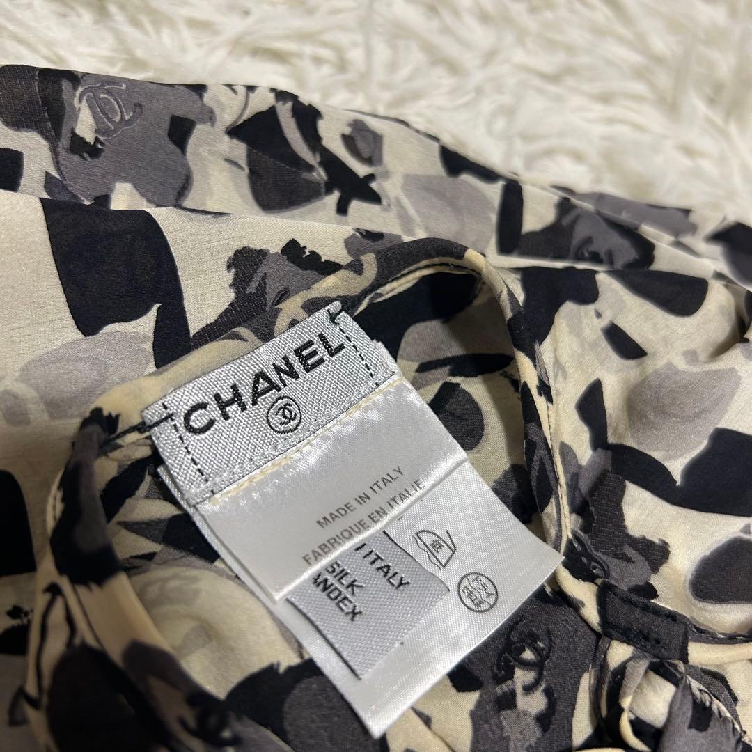 良品✨CHANEL 42 シルク フラワー カメリア ココマーク キャミソール