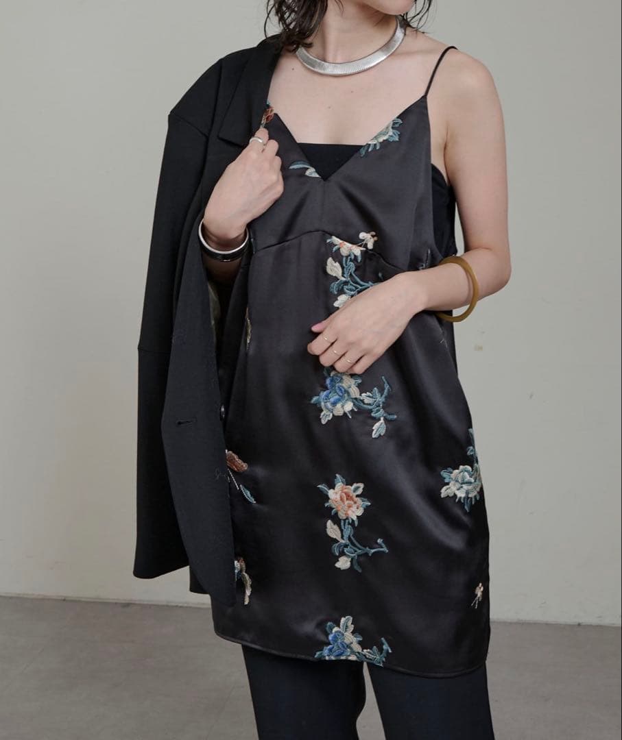 Omekashi （オメカシ）レイヤードキャミチュニック ブラック