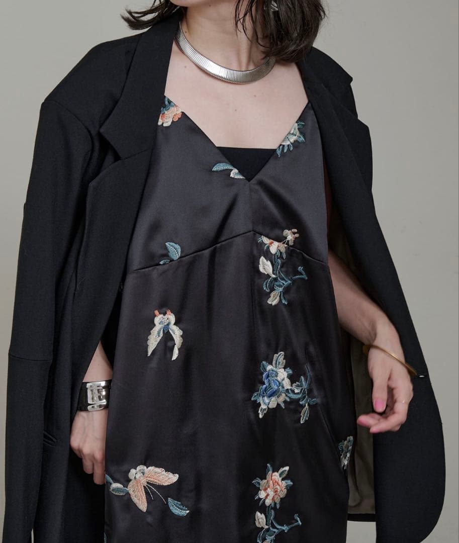 Omekashi （オメカシ）レイヤードキャミチュニック ブラック