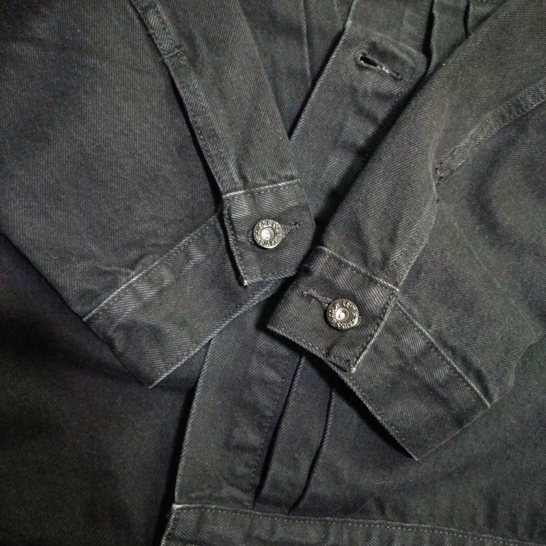 リーバイス　エディフィス 別注 ノーカラーデニムジャケット　ブラック　1st