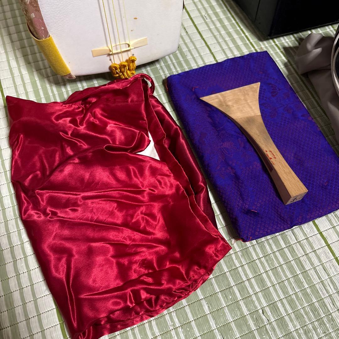 三味線　バチ　三絃駒　木製ハードケース 　和楽器　弦楽器　ケースカバー