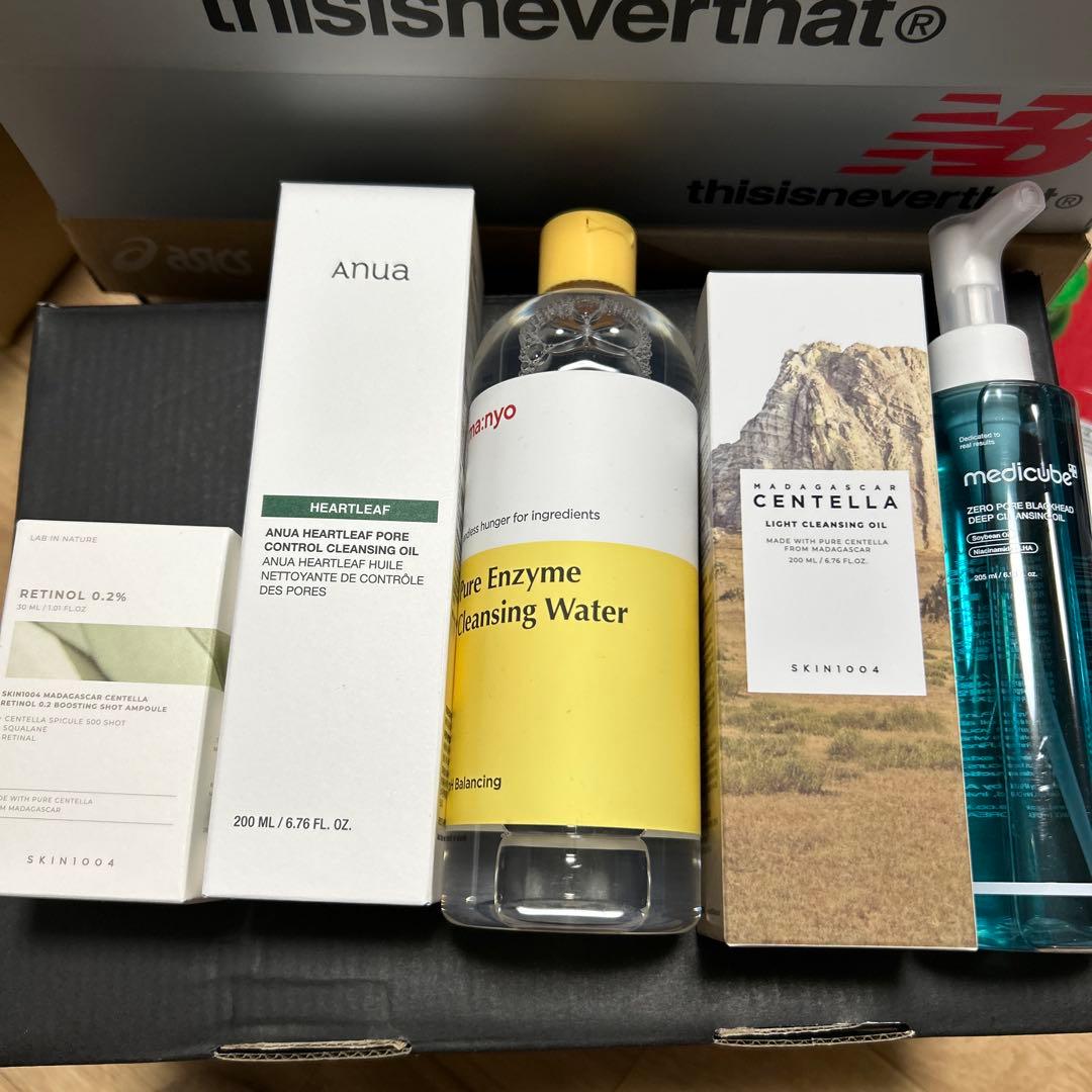 韓国　クレンジングオイル、クレンジングウォーターセット　レチノールアンプル