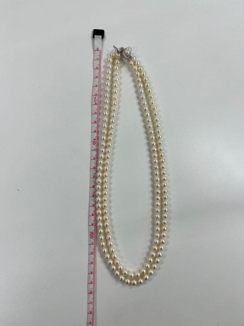 本真珠 二連パールネックレス 二重ネックレス 専用ケース付き