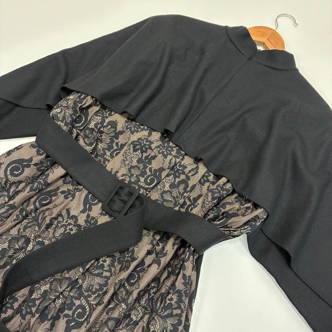 ADORE アドーア☆ハイネックバックレースロングワンピース 36 ブラック