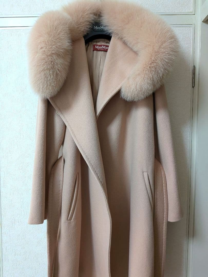 MaxMara ファーコート ベージュ系