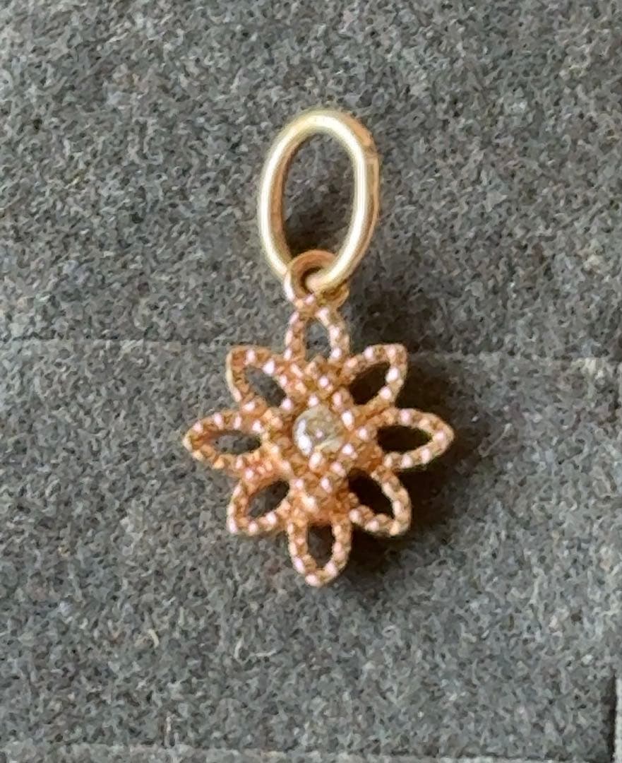 アガット 10k ダイヤモンド ネックレスチャーム