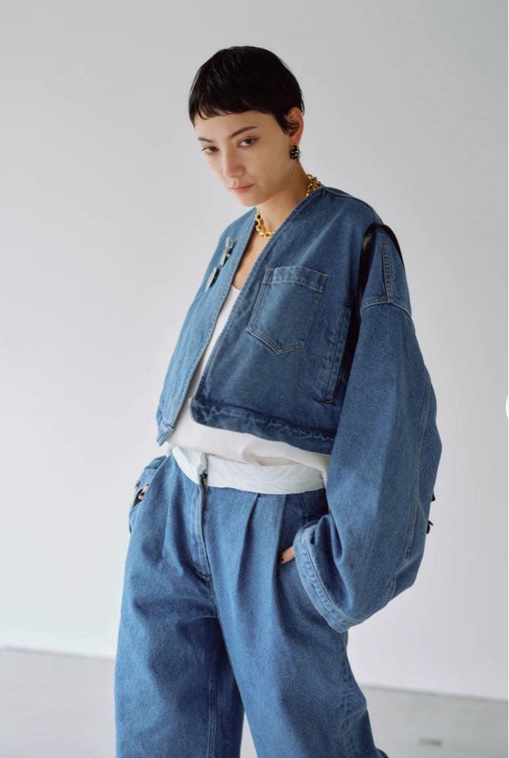 CHIEKO+ チェコプラス 新品タグ付　デニムTEDDY ショートジャケット