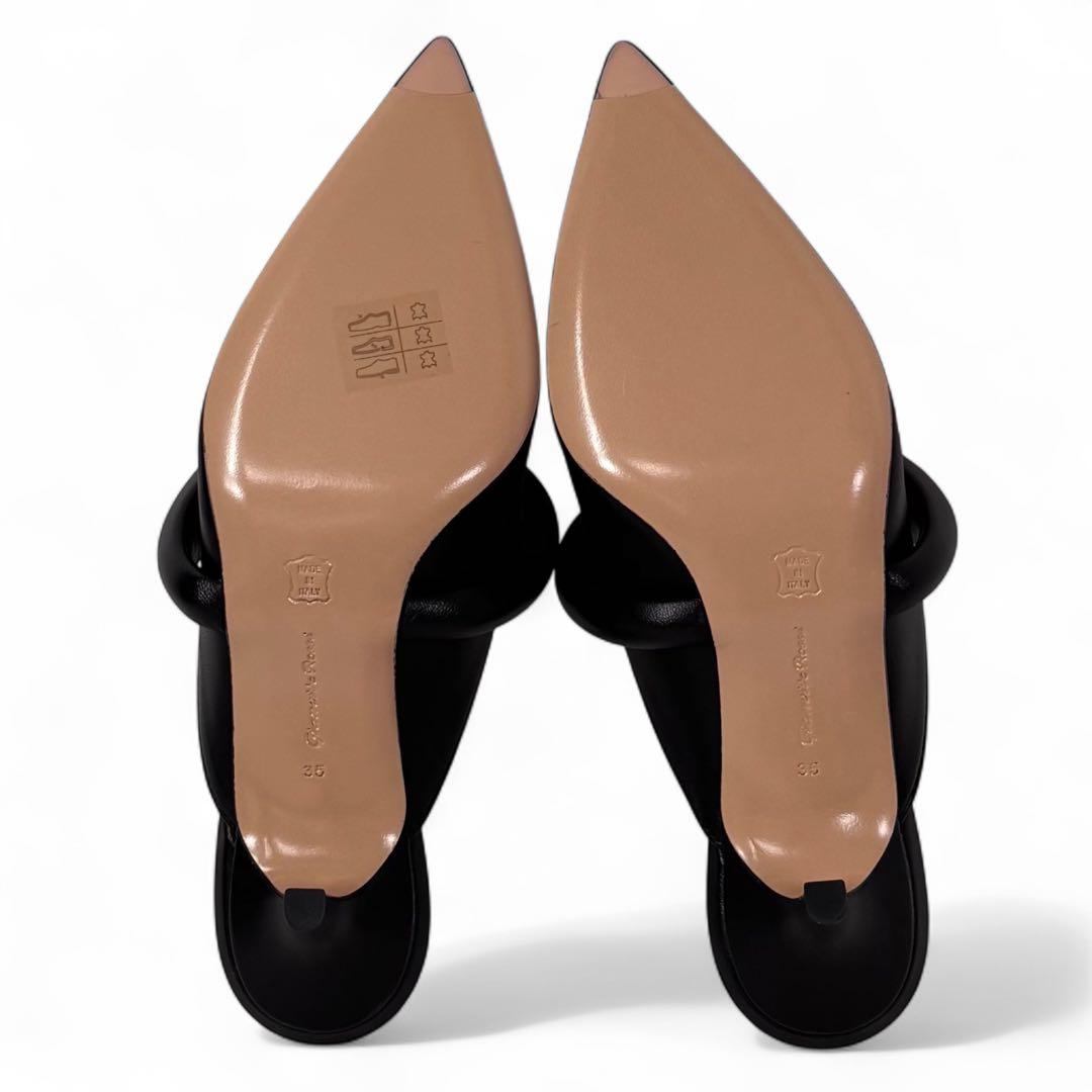 ほぼ新品 ジャンヴィットロッシ 35 22 レザー ミュール ブラック 黒